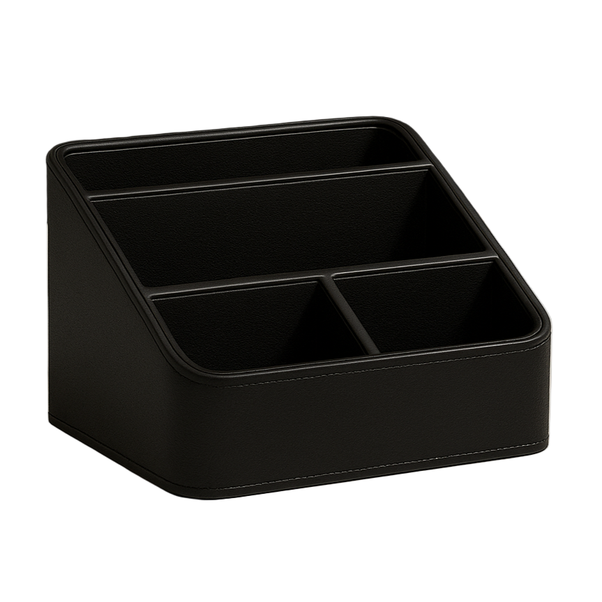 PU Leather Storage Organiser Caddy (Black)