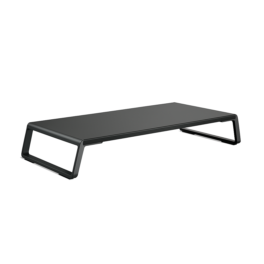 MDF & Aluminium Minimal Monitor Stand (Black)