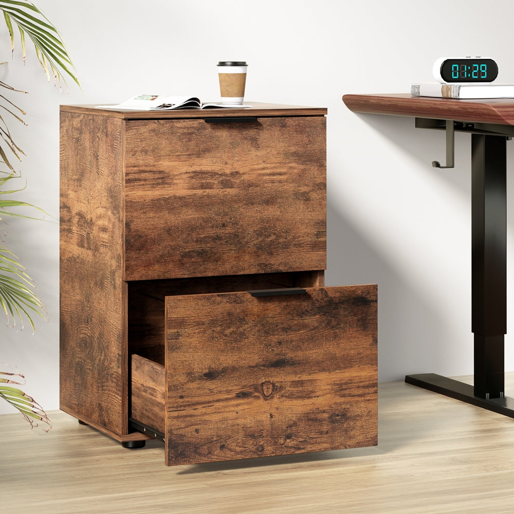 Rustic 2-Drawer Filing Cabinet