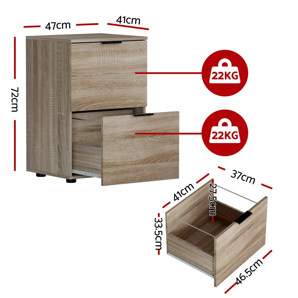 2-Drawer Filing Cabinet (Oak)