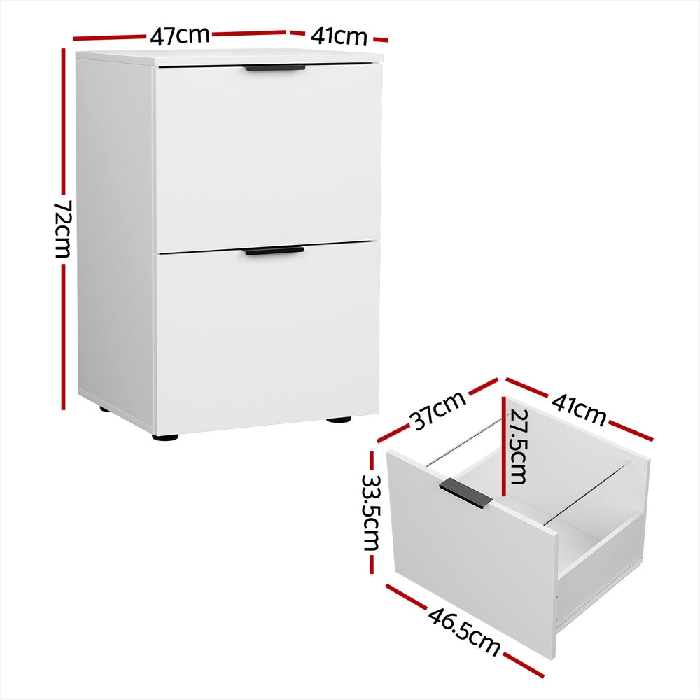 2-Drawer Filing Cabinet (White)