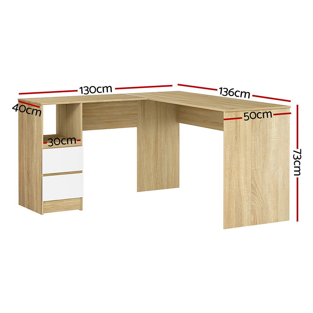 L-Shape Computer Desk (Oak)