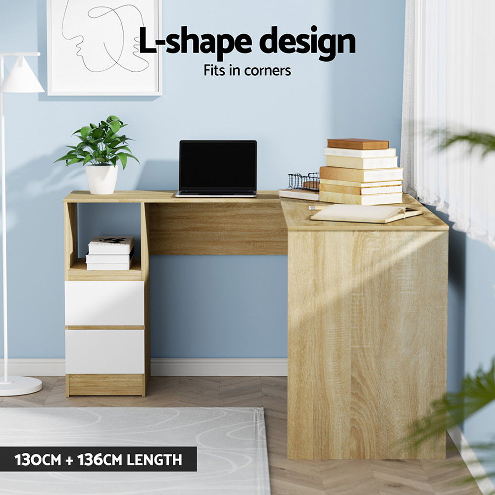 L-Shape Computer Desk (Oak)