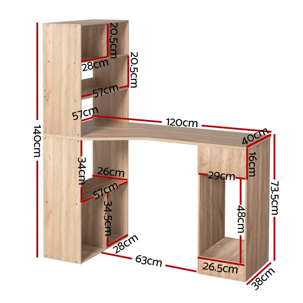 Computer Desk & 5-Tier Cabinet