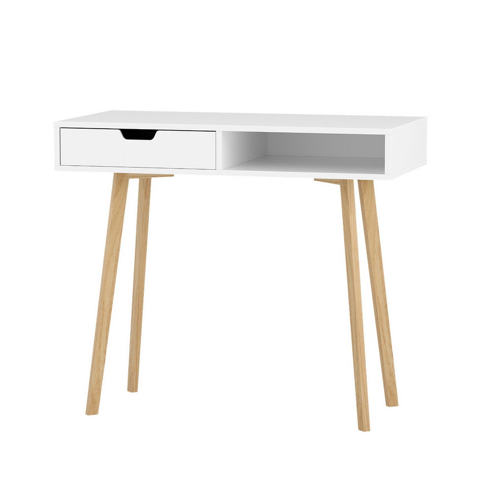 Modern Computer Desk & Drawer Cabinet (White)