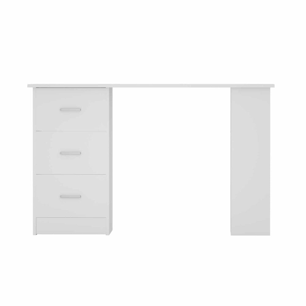Compact Desk & Dual-Shelving (White)