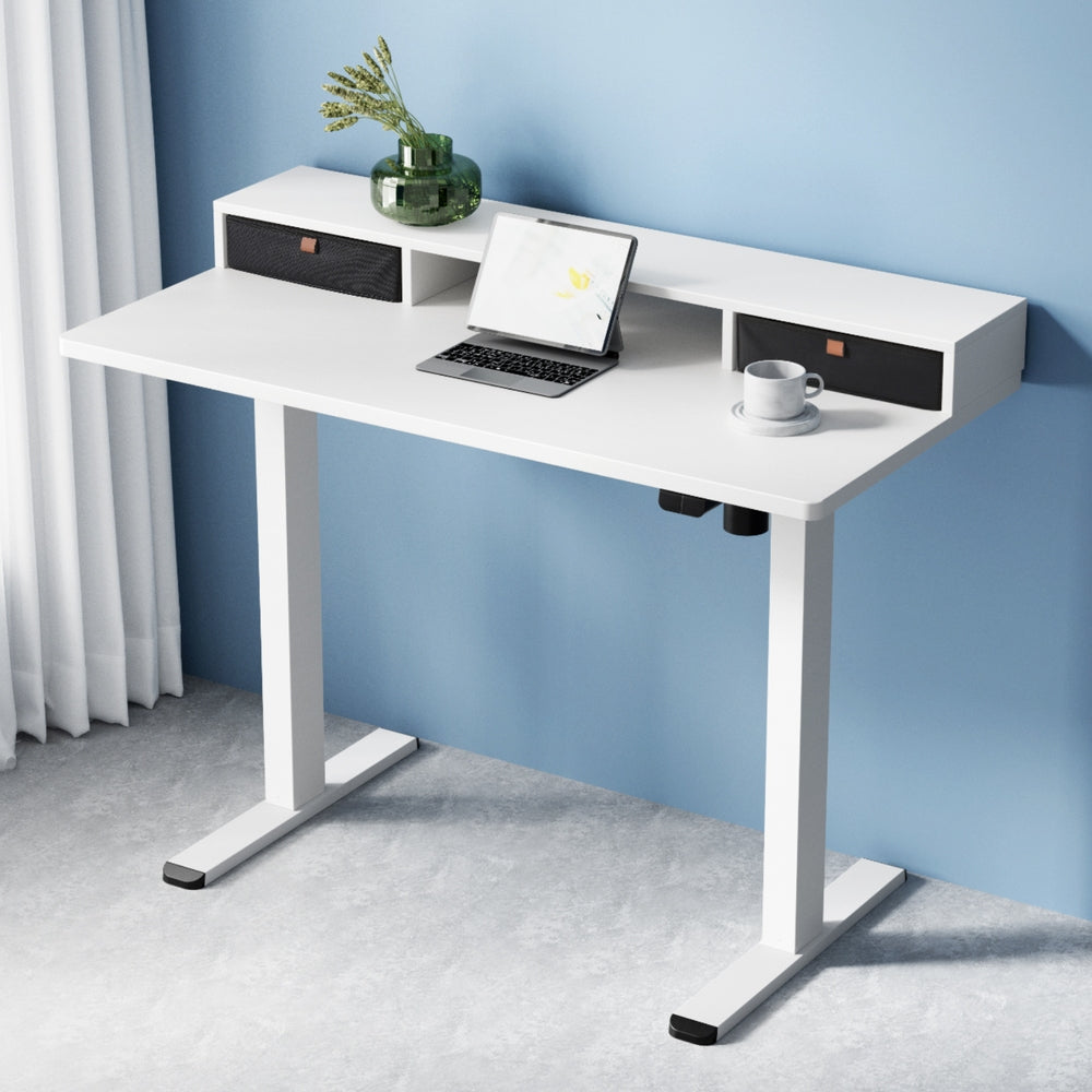 Electric Standing Desk & Storage Shelf
