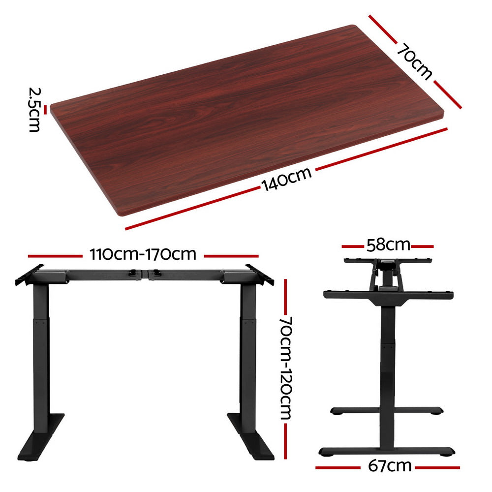 140cm Dual Motor Standing Desk (Walnut)