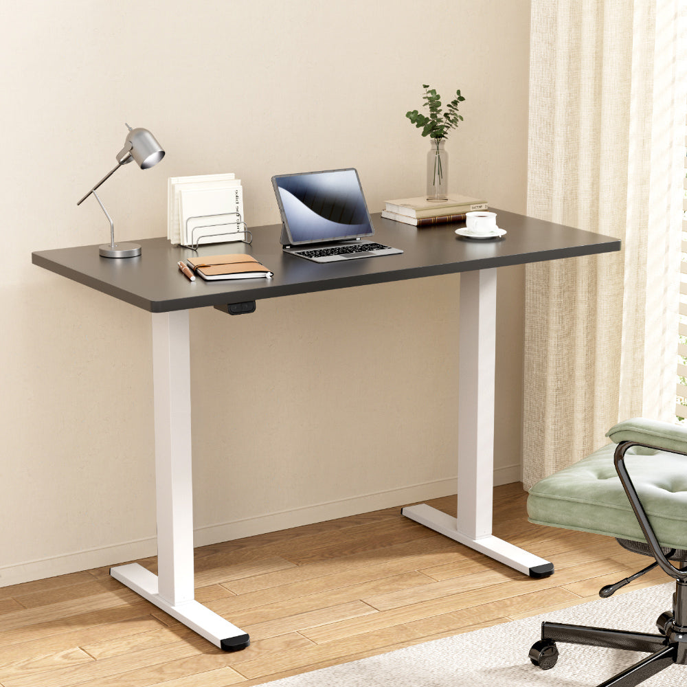 140cm Dual Motor Standing Desk (Black/White)