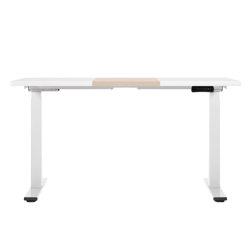 120cm Dual Motor Standing Desk (White/Oak)
