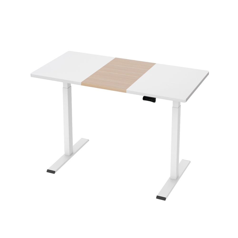 Dual Motor Standing Desk (White/Oak)