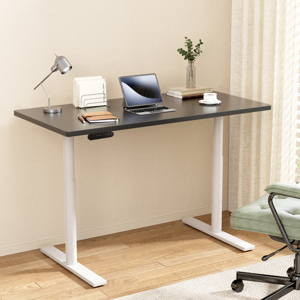 120cm Dual Motor Standing Desk (Black/White)