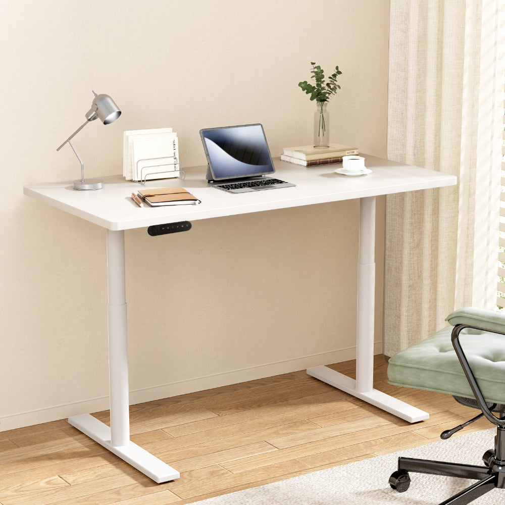 140cm Dual Motor Standing Desk (White)