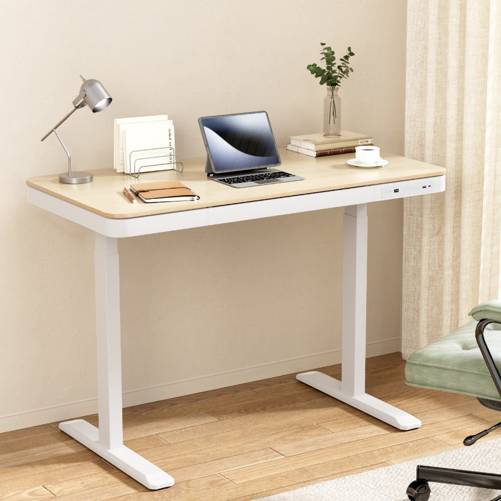 Dual Motor Standing Desk & Drawer (Oak)