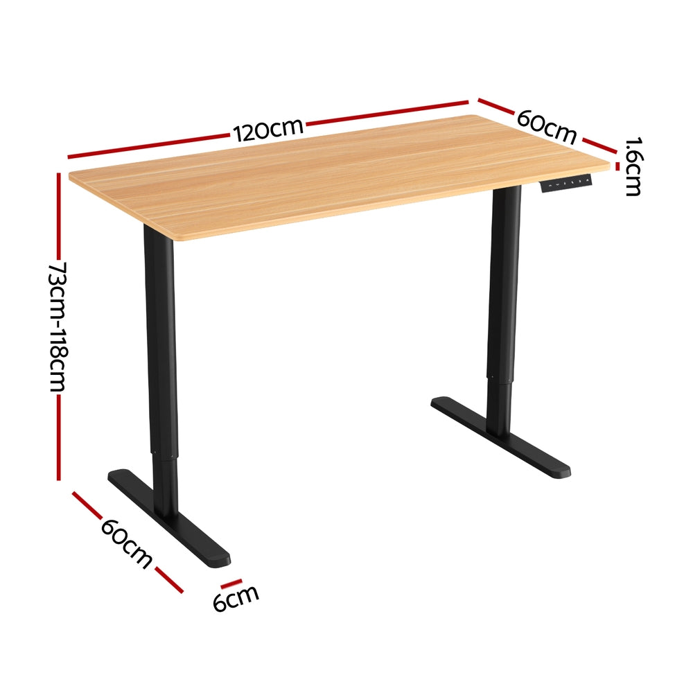 Electric Sit Stand Desk (Wood/Black)