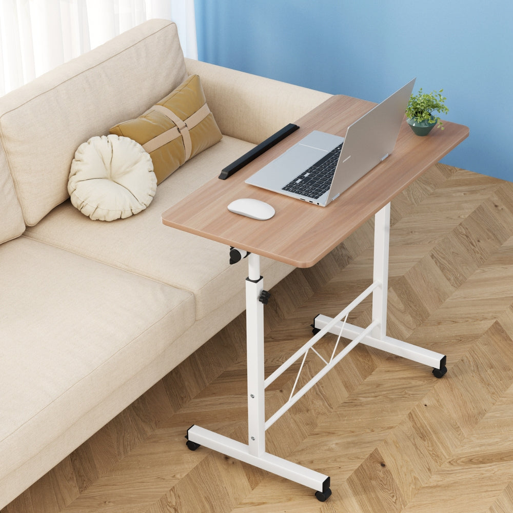 Mobile Laptop Desk (Light Wood)