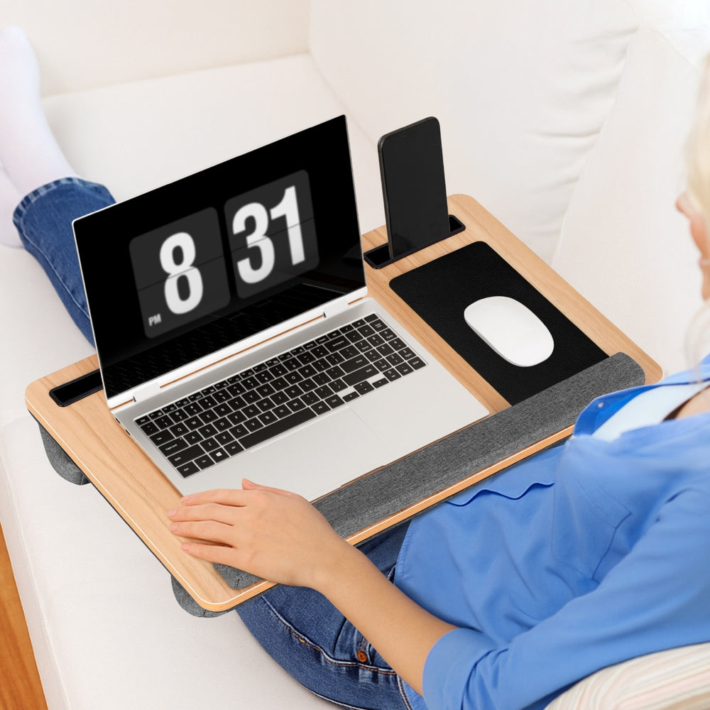 Artiss Mobile Lap Desk (Oak & Grey)