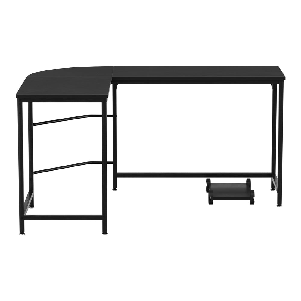 L-Shape Computer Desk & CPU Stand (Black)