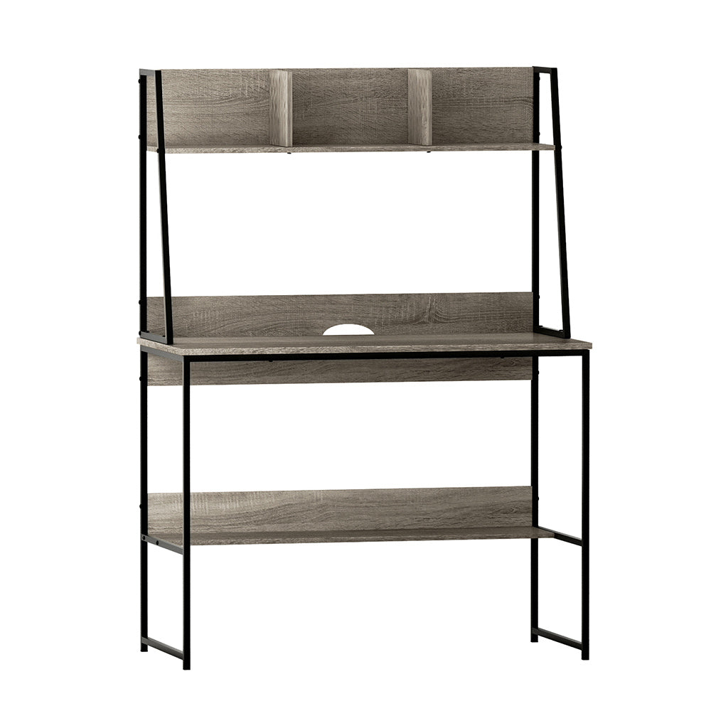 Industrial Desk & Shelving Station (Grey)