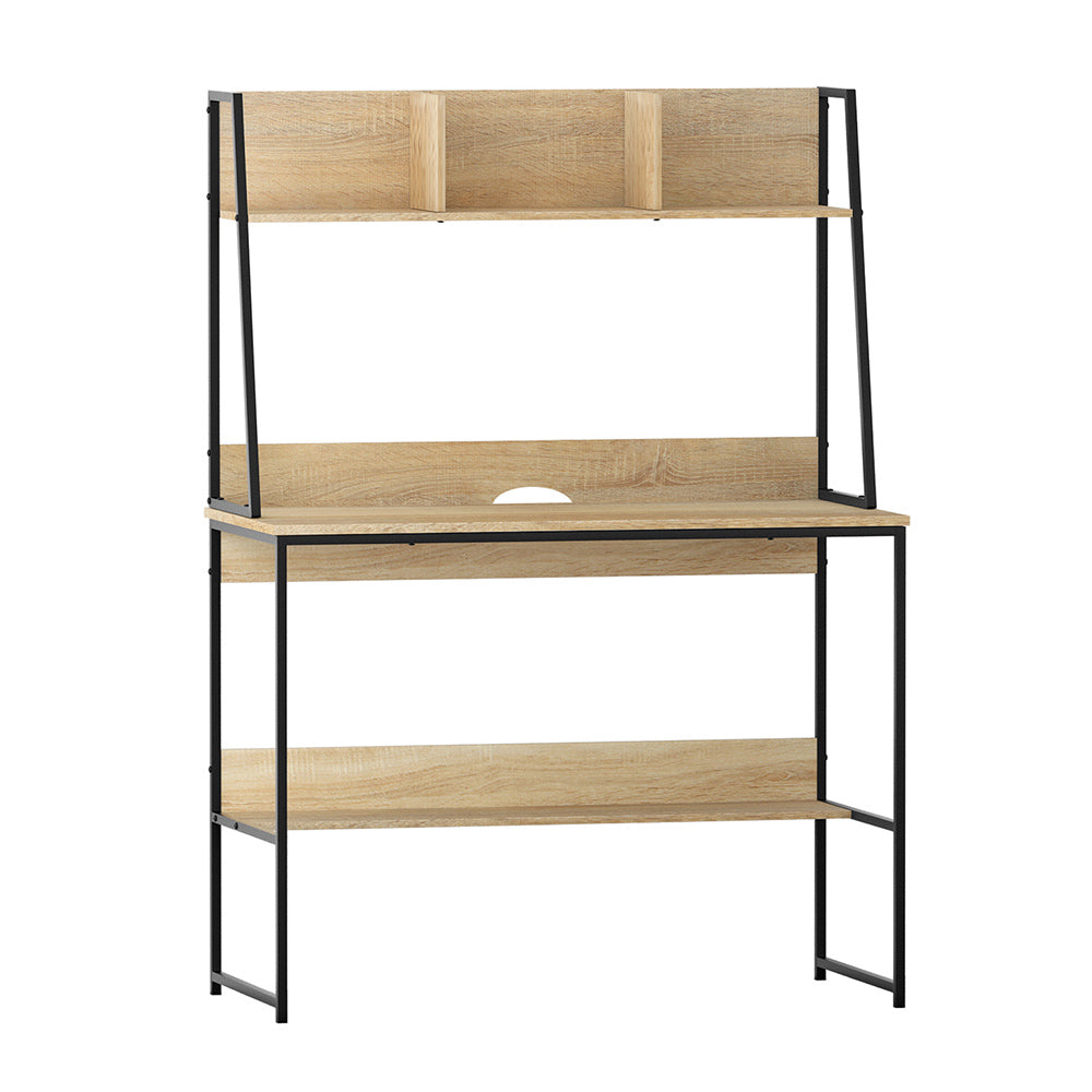 Industrial Desk & Shelving Station (Oak)