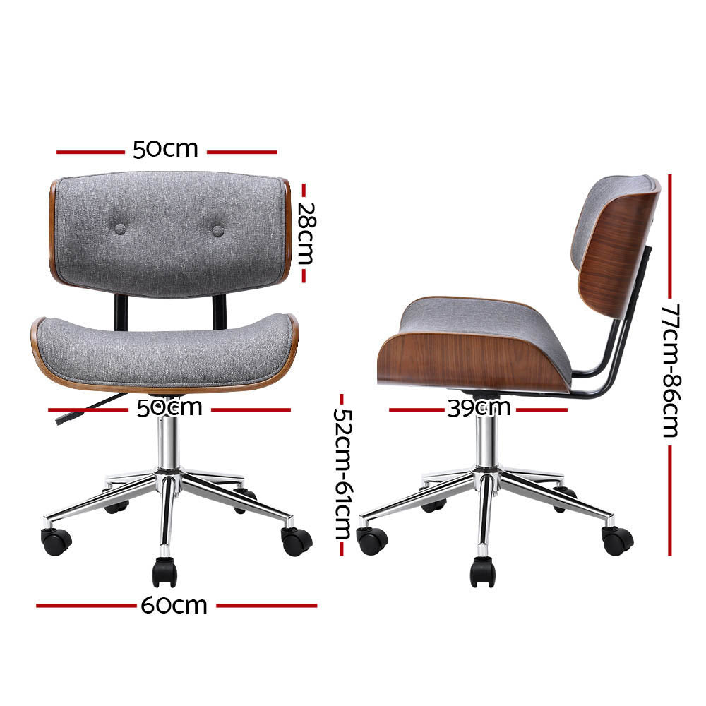 Wood & Grey Office Chair