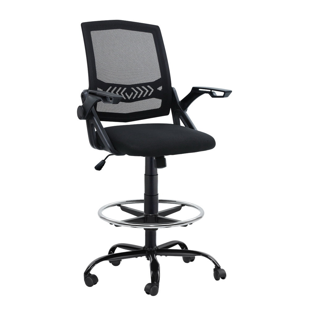 Mesh Tall Drafting Chair (Black)