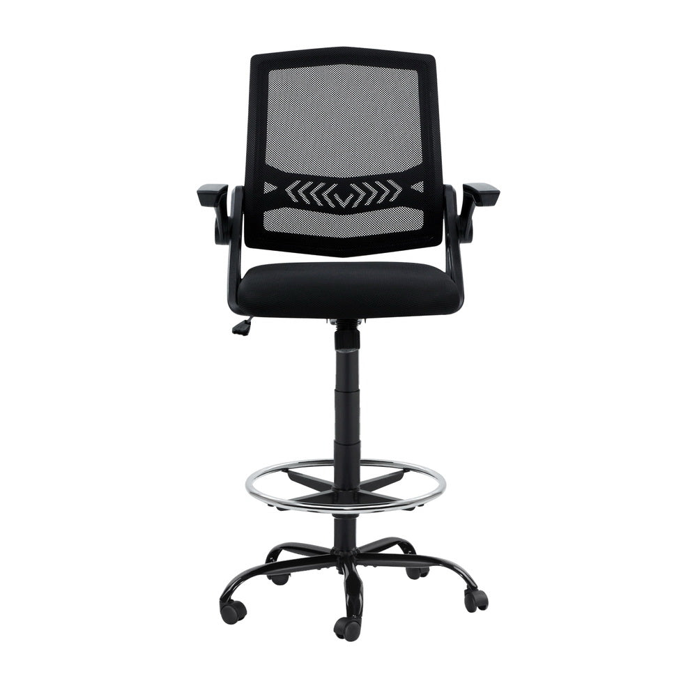 Mesh Tall Drafting Chair (Black)