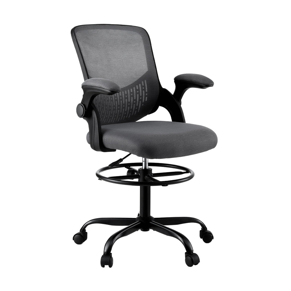 Mesh Tall Drafting Chair (Grey)