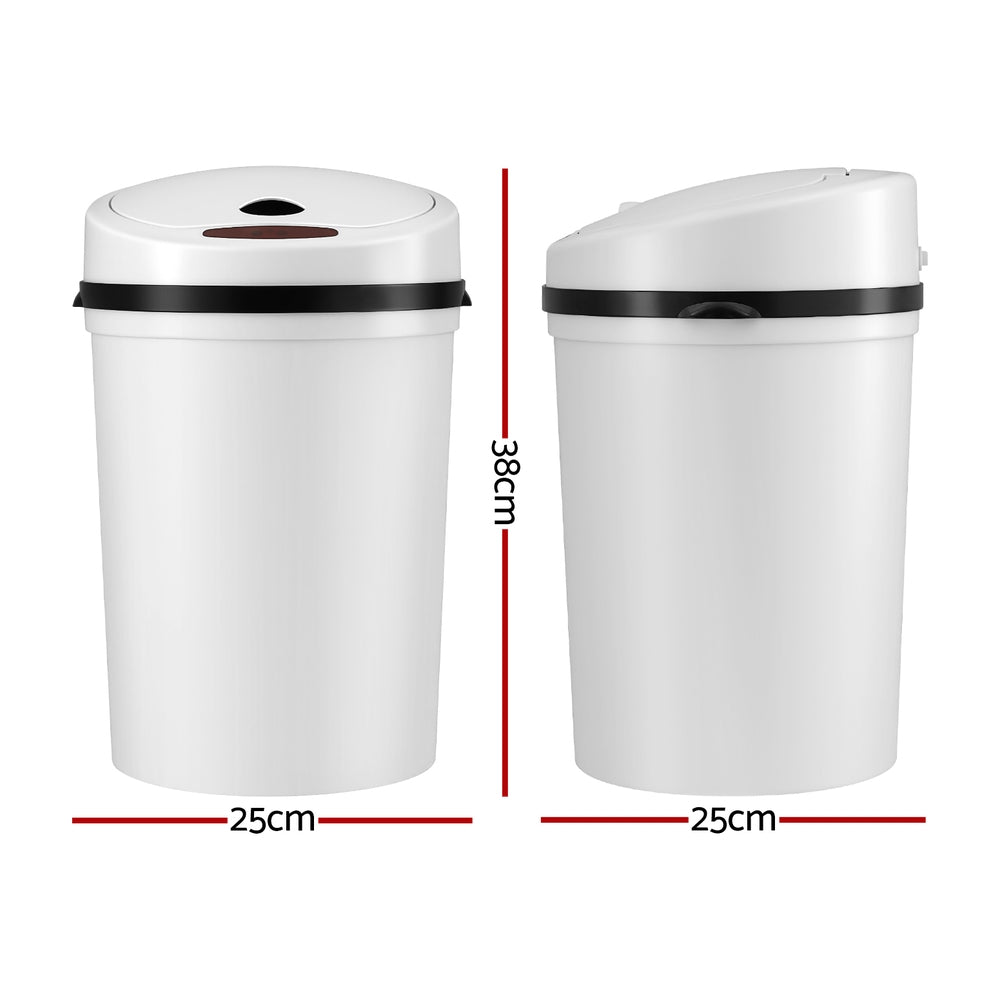 Devanti 9L Round Motion Sensor Bin (White)