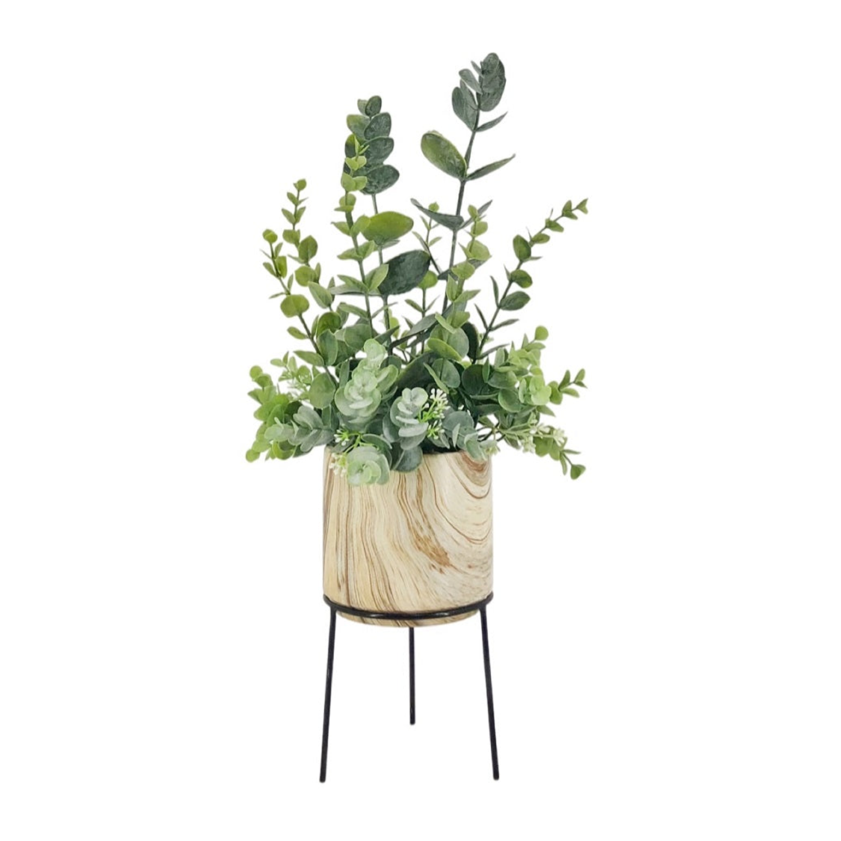 Artificial Plant & Ceramic Pot Stand 45cm