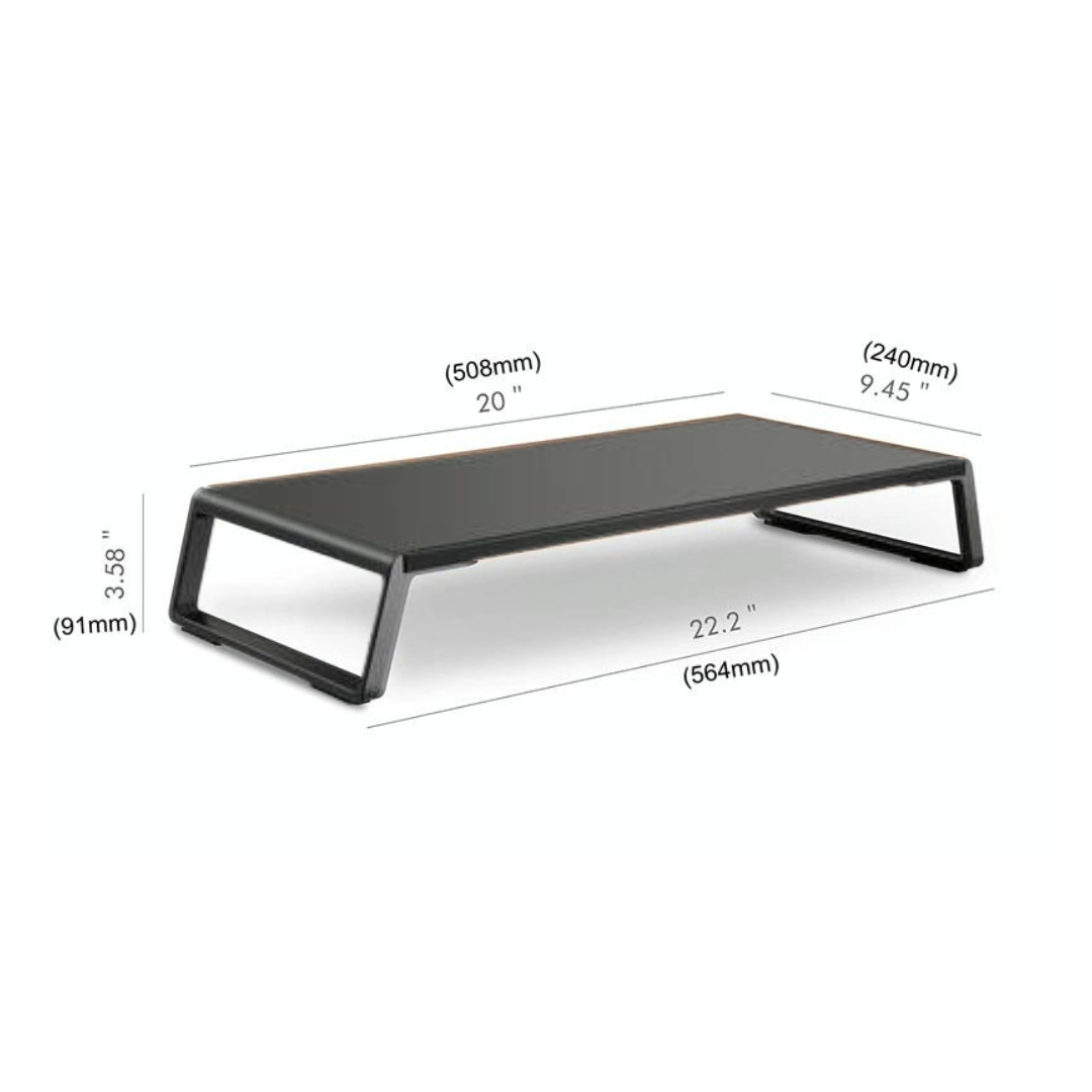 MDF & Aluminium Minimal Monitor Stand (Black)