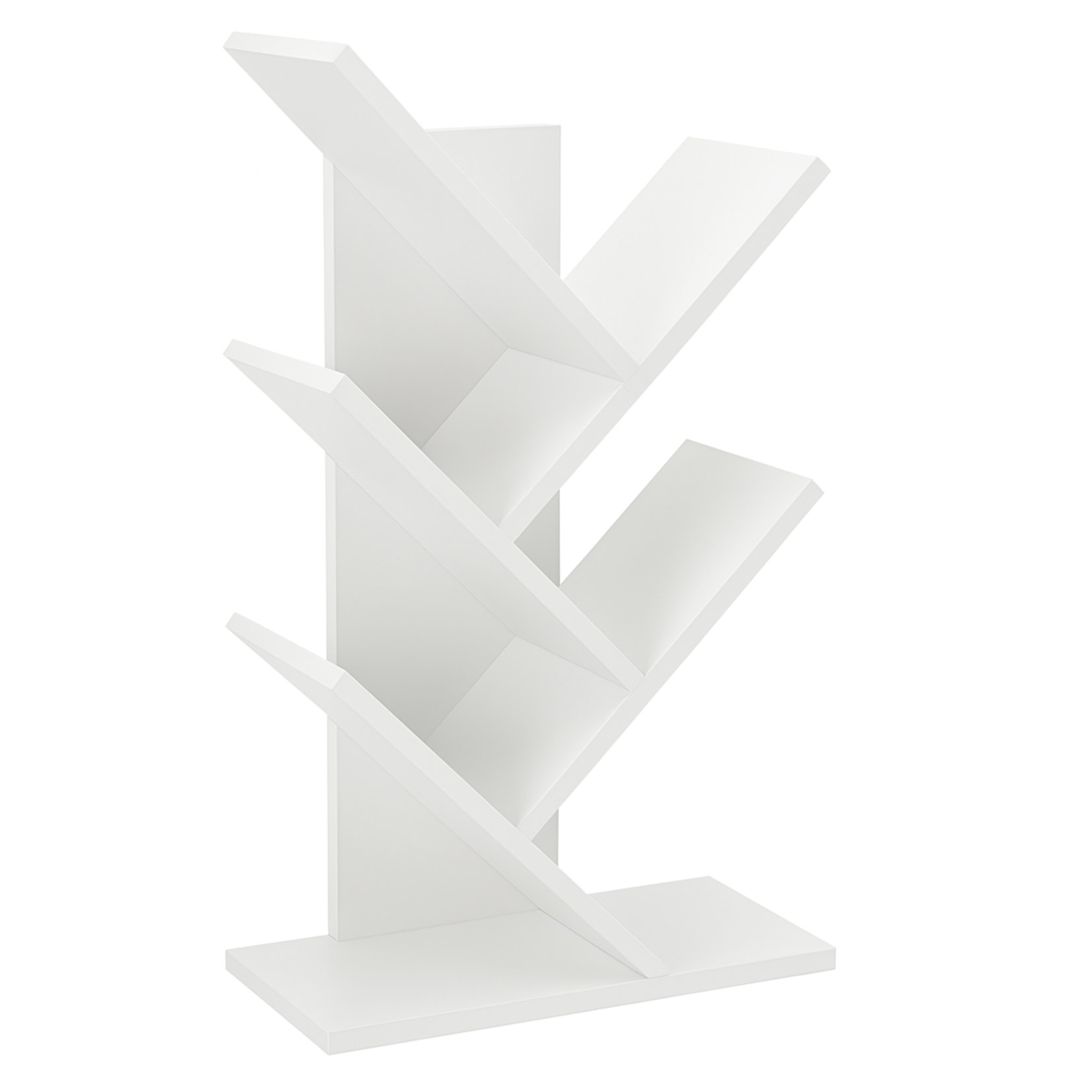 CARLA HOME 5-Tier Desk Tree Bookshelf (White)