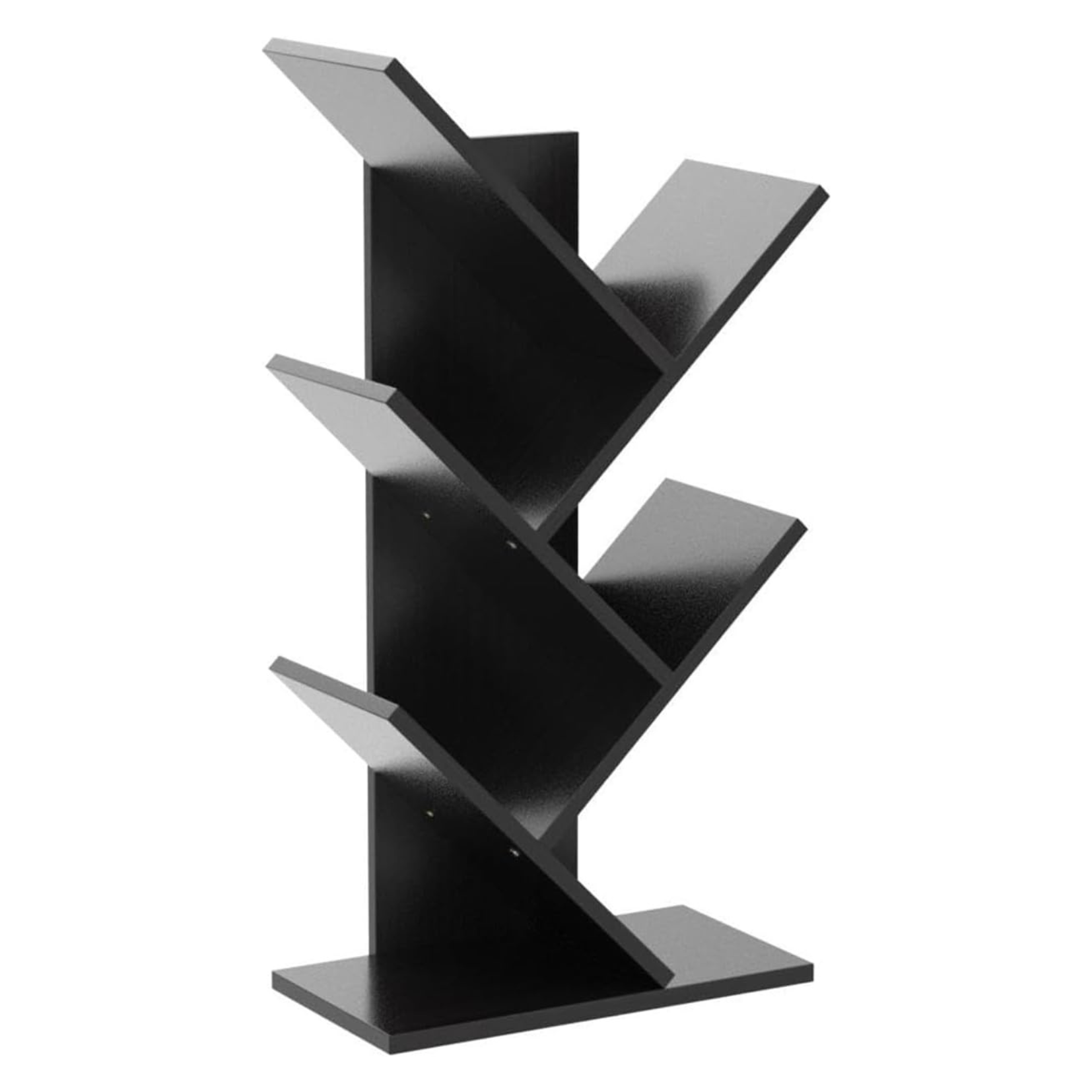 CARLA HOME 5-Tier Desk Tree Bookshelf (Black)
