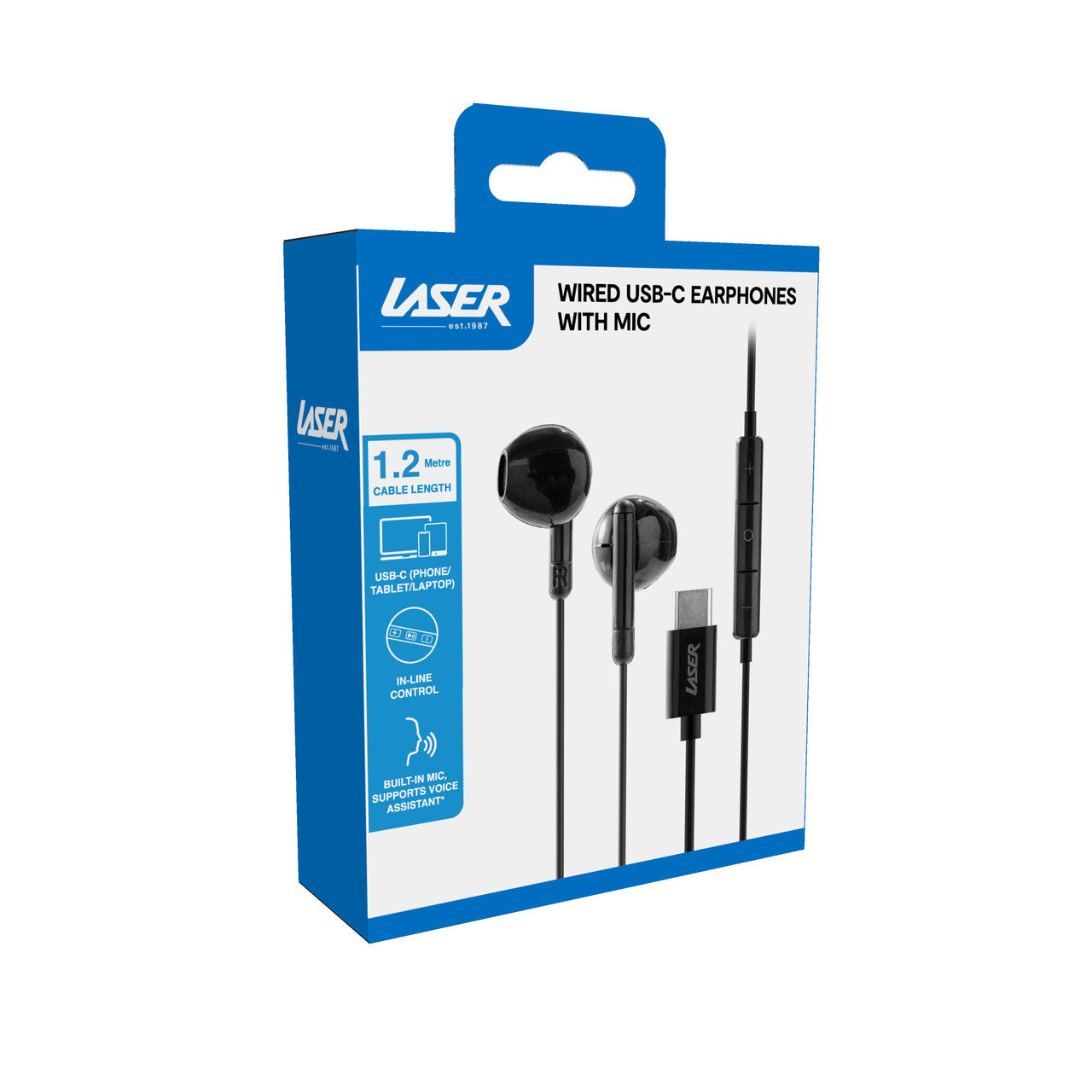 Laser USB-C Earphones (Black)