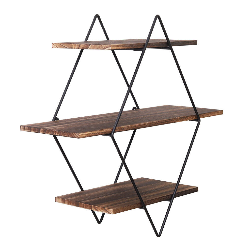 3-Tier Rustic Floating Wall Shelves