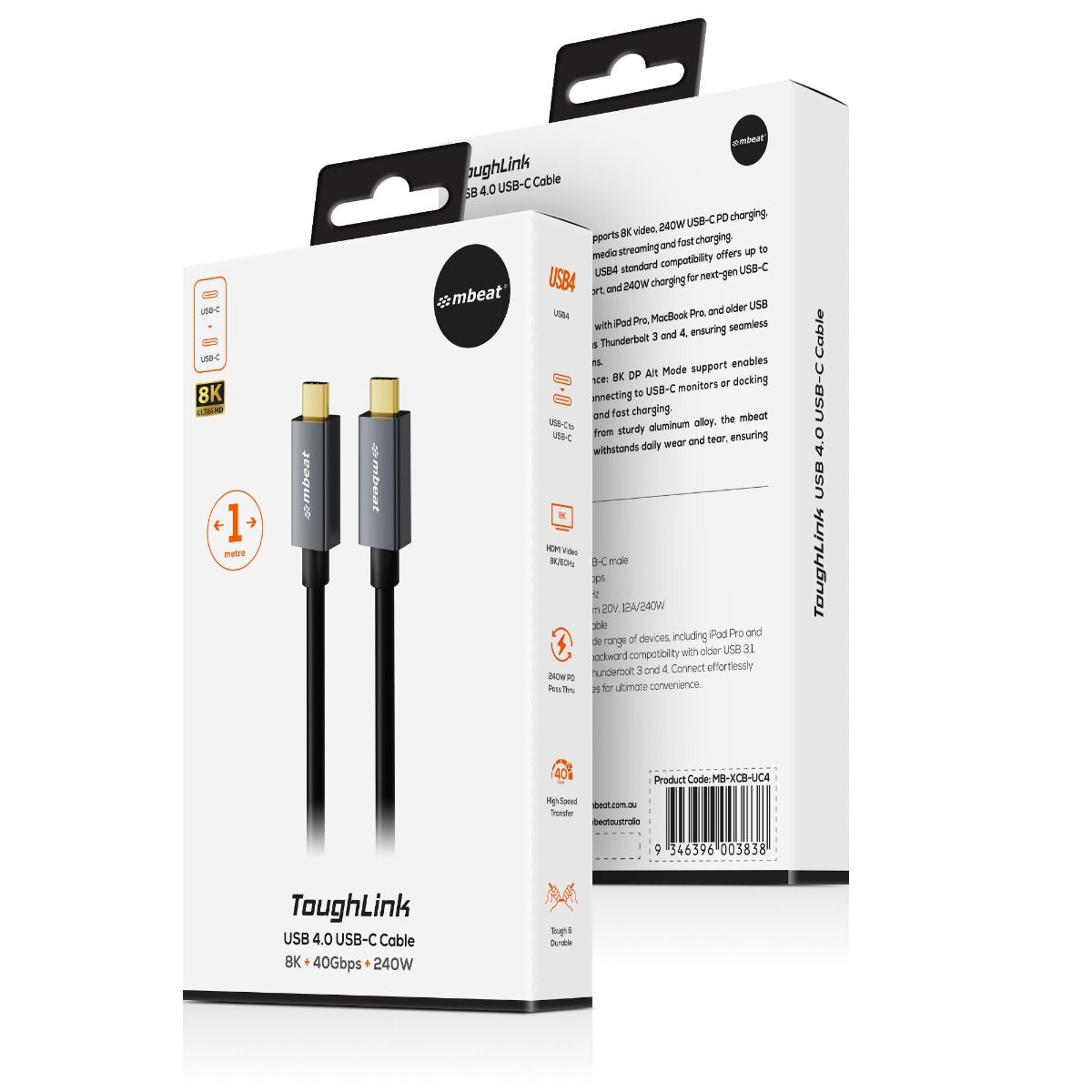 mbeat Tough Link USB 4.0 USB-C Cable (1 M)