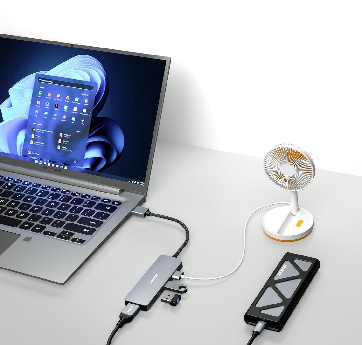 BENFEI USB 3.0 4-Port Hub Ultra-Slim