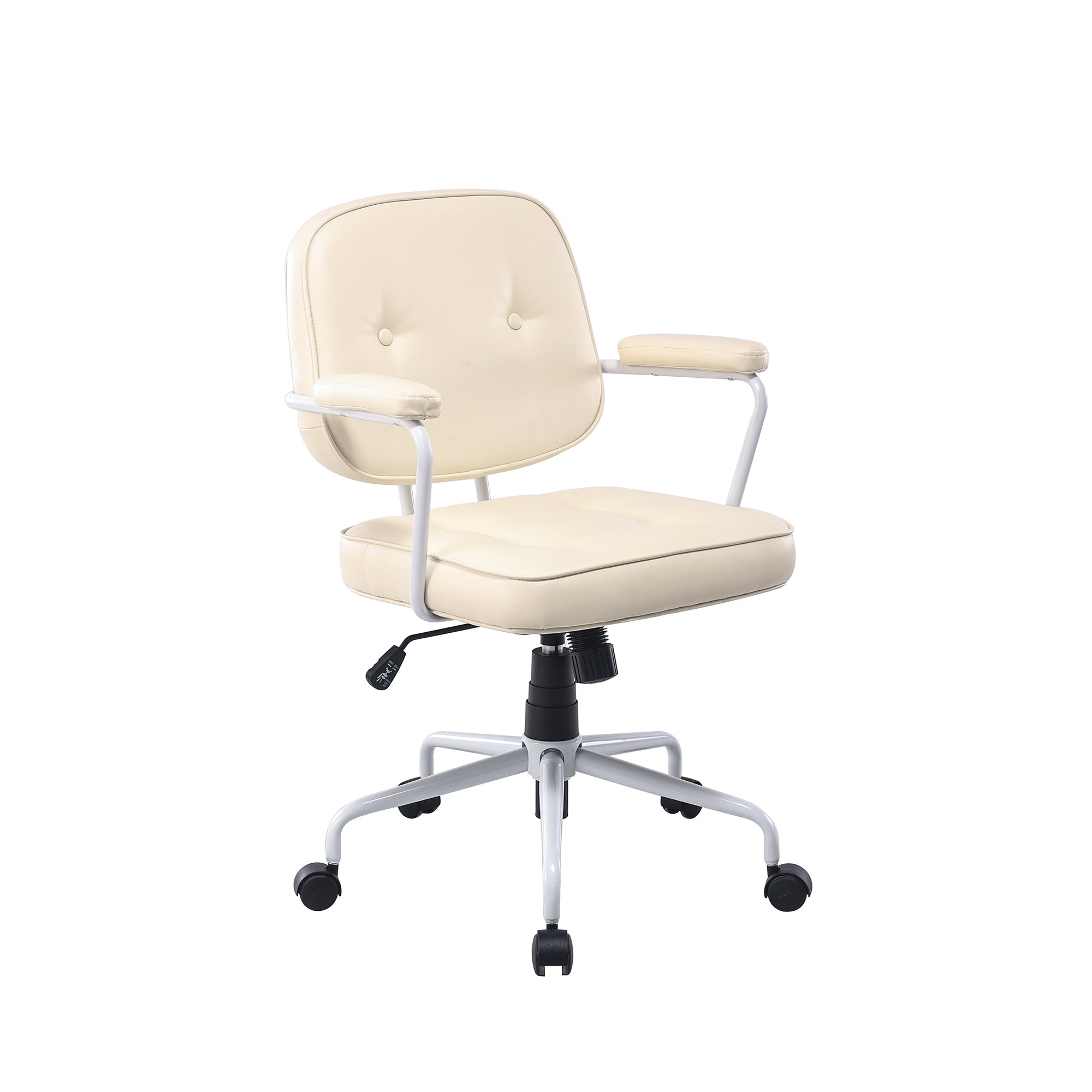 Louise Faux Leather Office Chair (Beige)