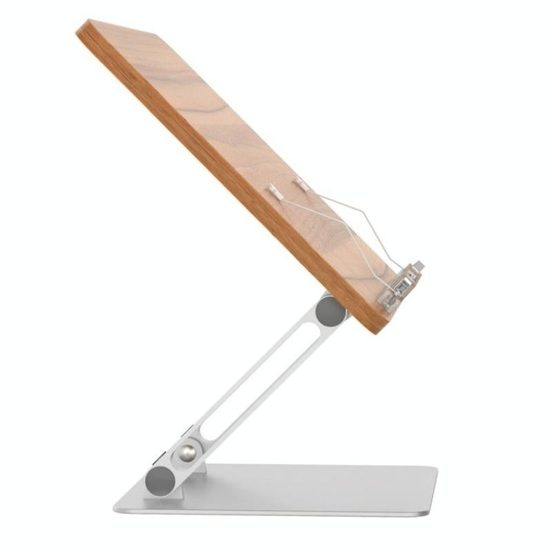 Aluminium Tablet Stand (Light Wood)