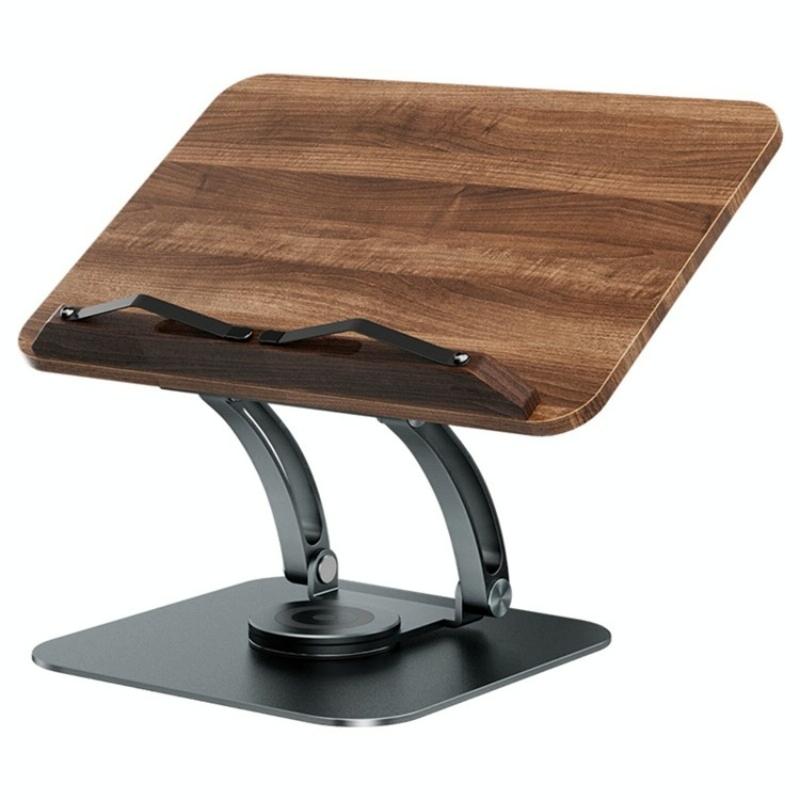 Aluminium Tablet Stand (Dark Wood)
