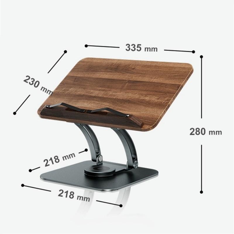 Aluminium Tablet Stand (Dark Wood)