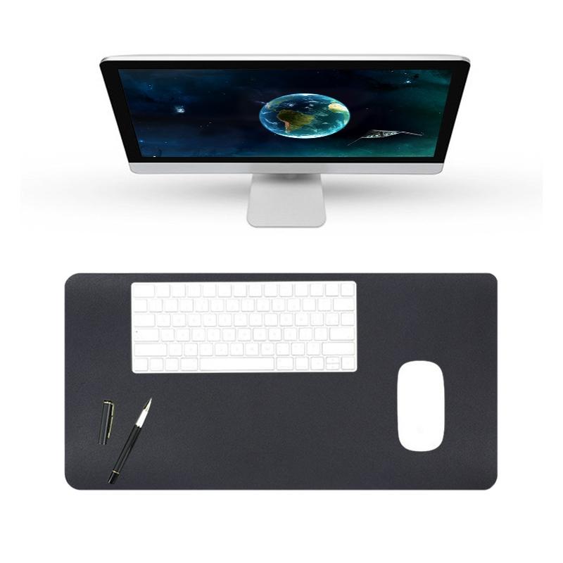 Medium Dual-Sided PU Leather Desk Mat (Black & Grey)