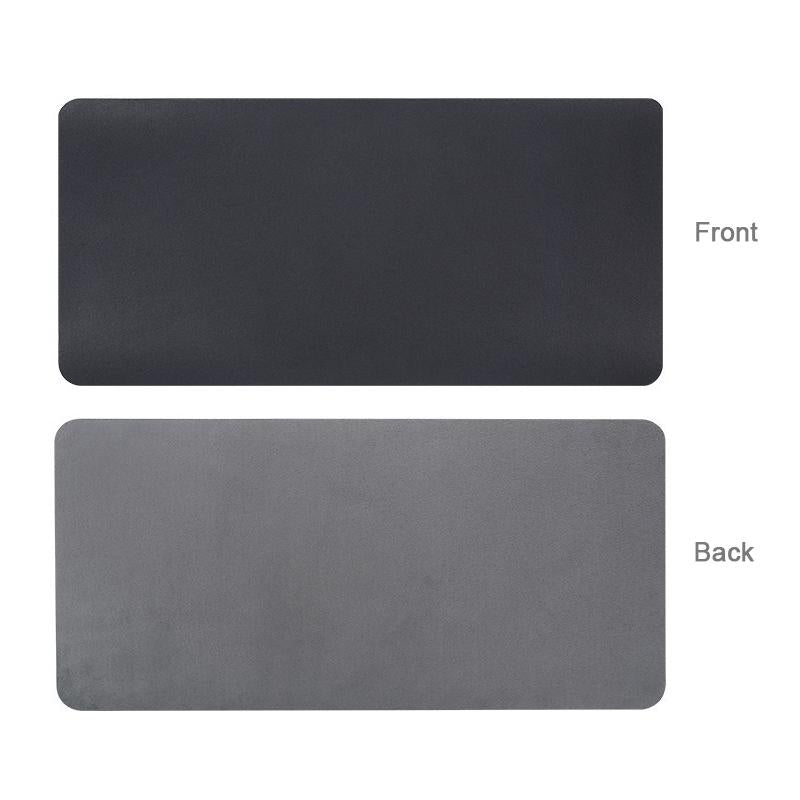 Medium Dual-Sided PU Leather Desk Mat (Black & Grey)