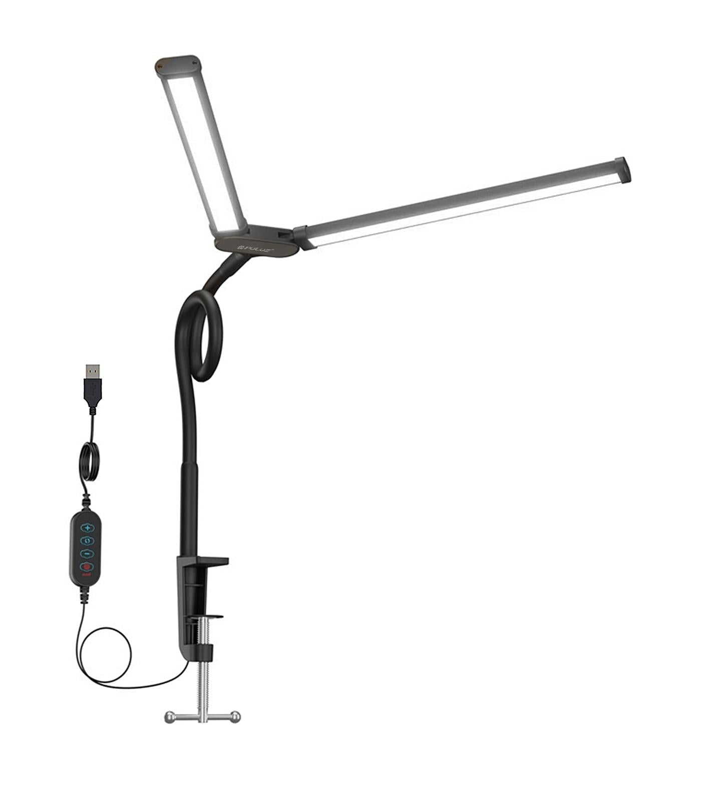 Gooseneck Double Head Clip Desk Lamp