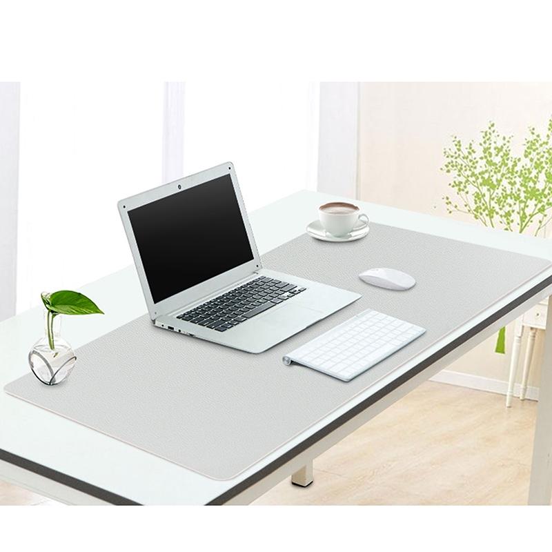 Large Dual-Sided PU Desk Mat (Cowhide Yellow & Grey)