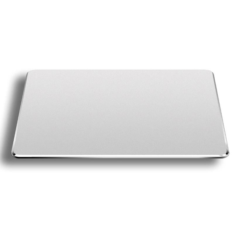 Large Dual-Sided Aluminium & PU Leather Mouse Pad (Silver)
