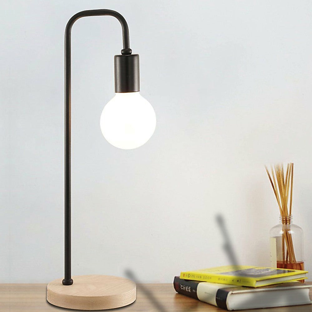 Serrano Modern Timber Desk Lamp (Black)