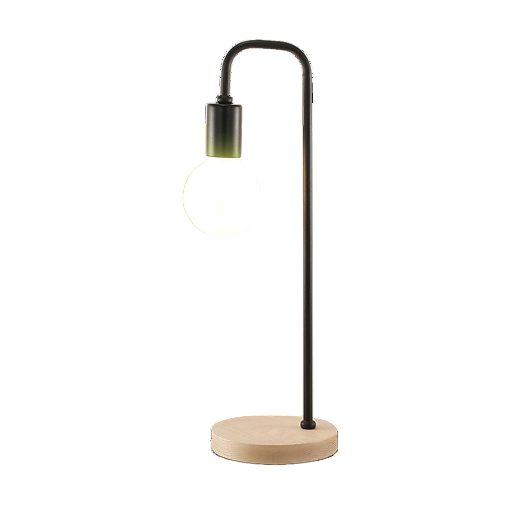 Serrano Modern Timber Desk Lamp (Black)