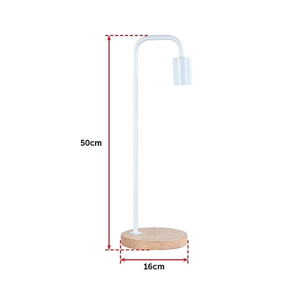 Serrano Modern Timber Desk Lamp (White)