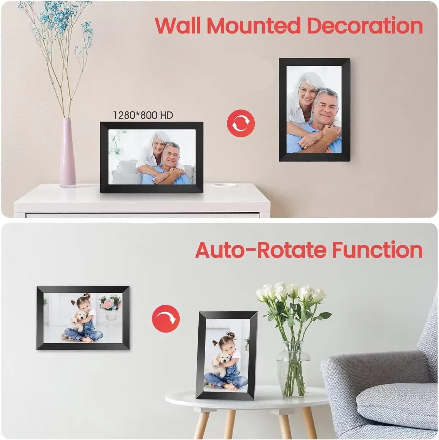 10.1-Inch Digital Wooden Photo Frame
